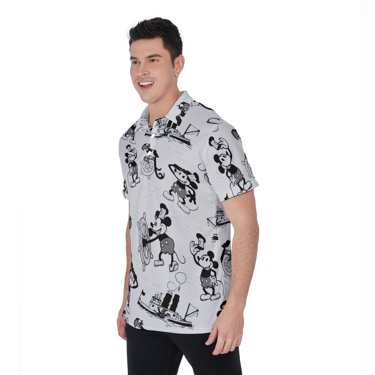 Steamboat Willie Mickey All Over Print Men's Polo Shirt