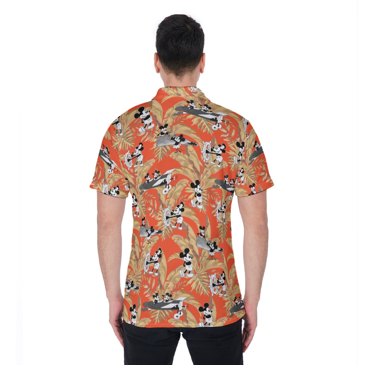 Steamboat Willie Mickey Tropical Polo Shirt for Men