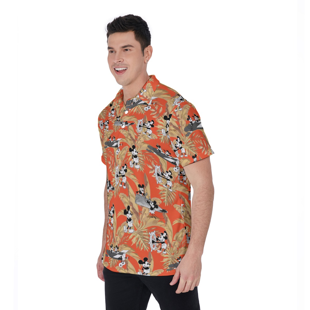 Steamboat Willie Mickey Tropical Polo Shirt for Men