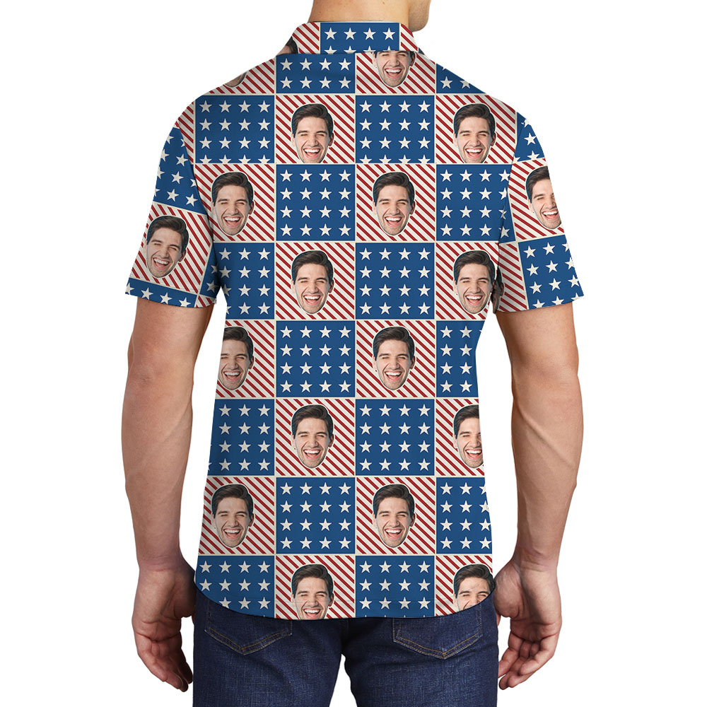 American Men's Polo Shirts With Custom Faces