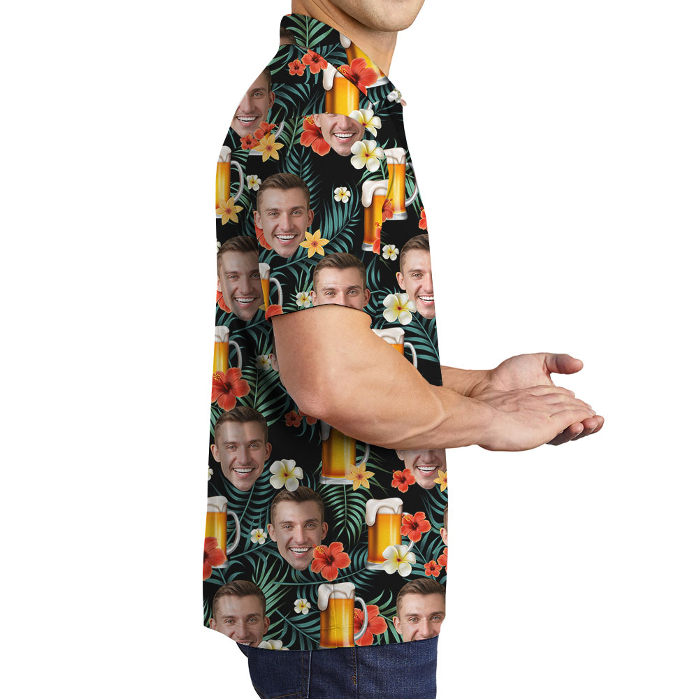 Cool Beer Men's Polo Shirt With Multiple Faces