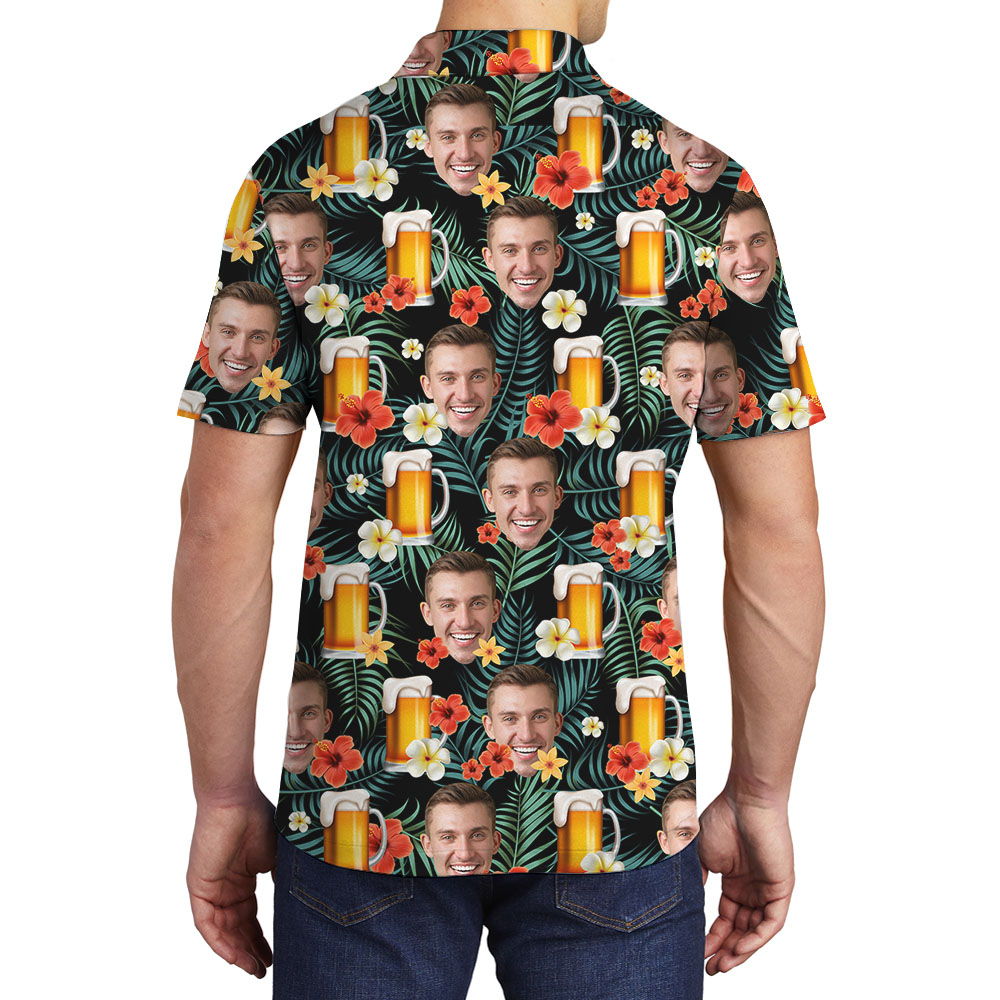 Cool Beer Men's Polo Shirt With Multiple Faces