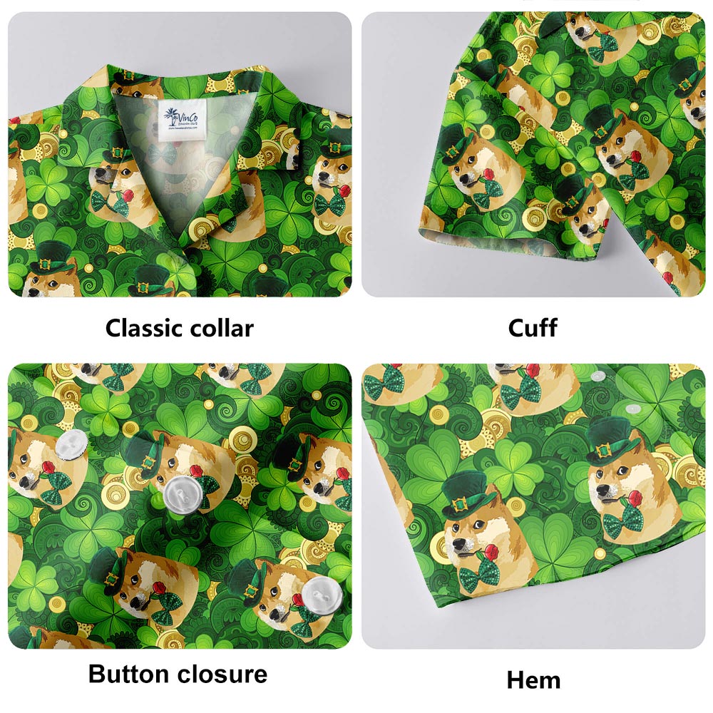 Funny Doge Meme St Patrick Day Hawaiian Shirt For Men