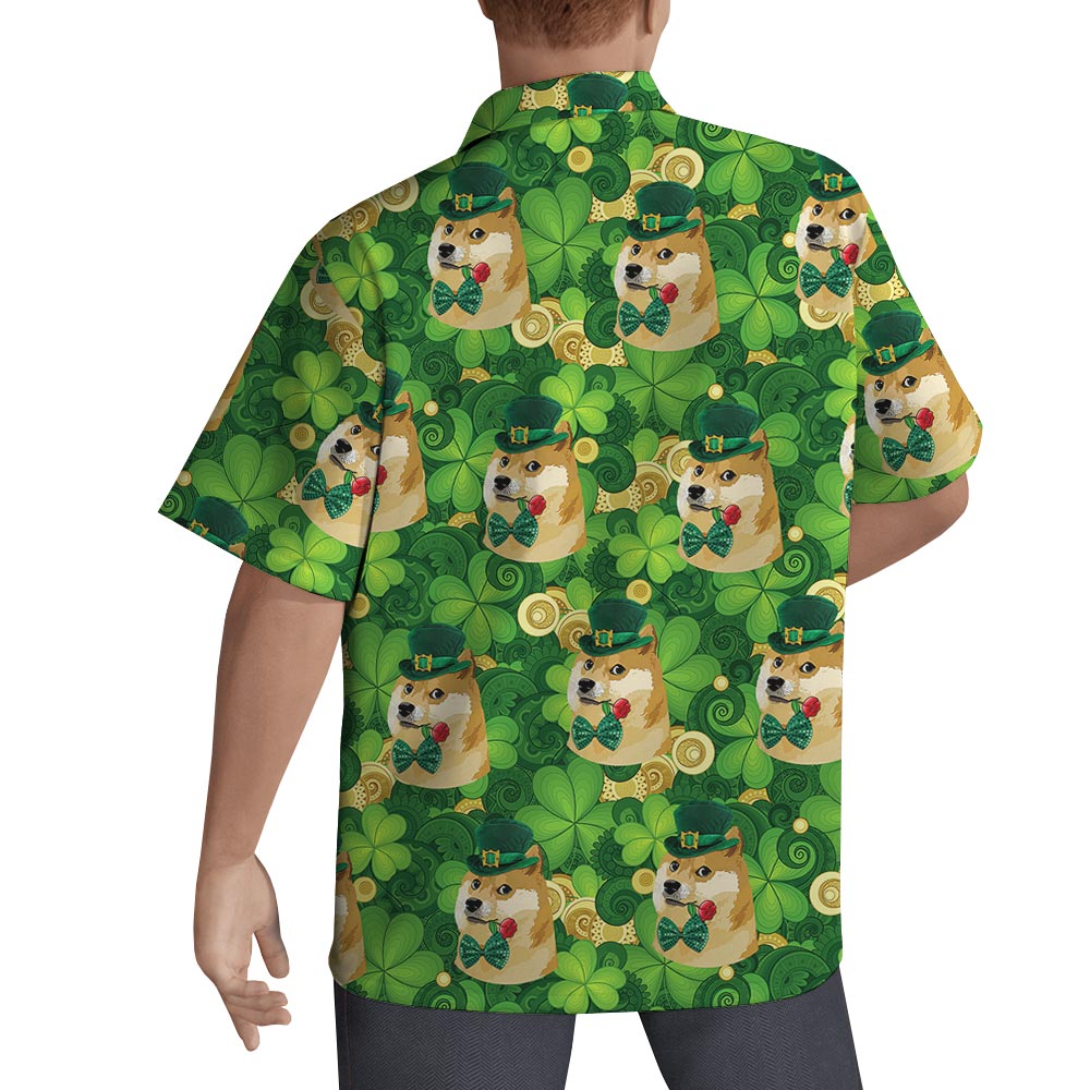 Funny Doge Meme St Patrick Day Hawaiian Shirt For Men