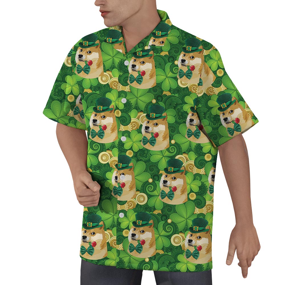 Funny Doge Meme St Patrick Day Hawaiian Shirt For Men