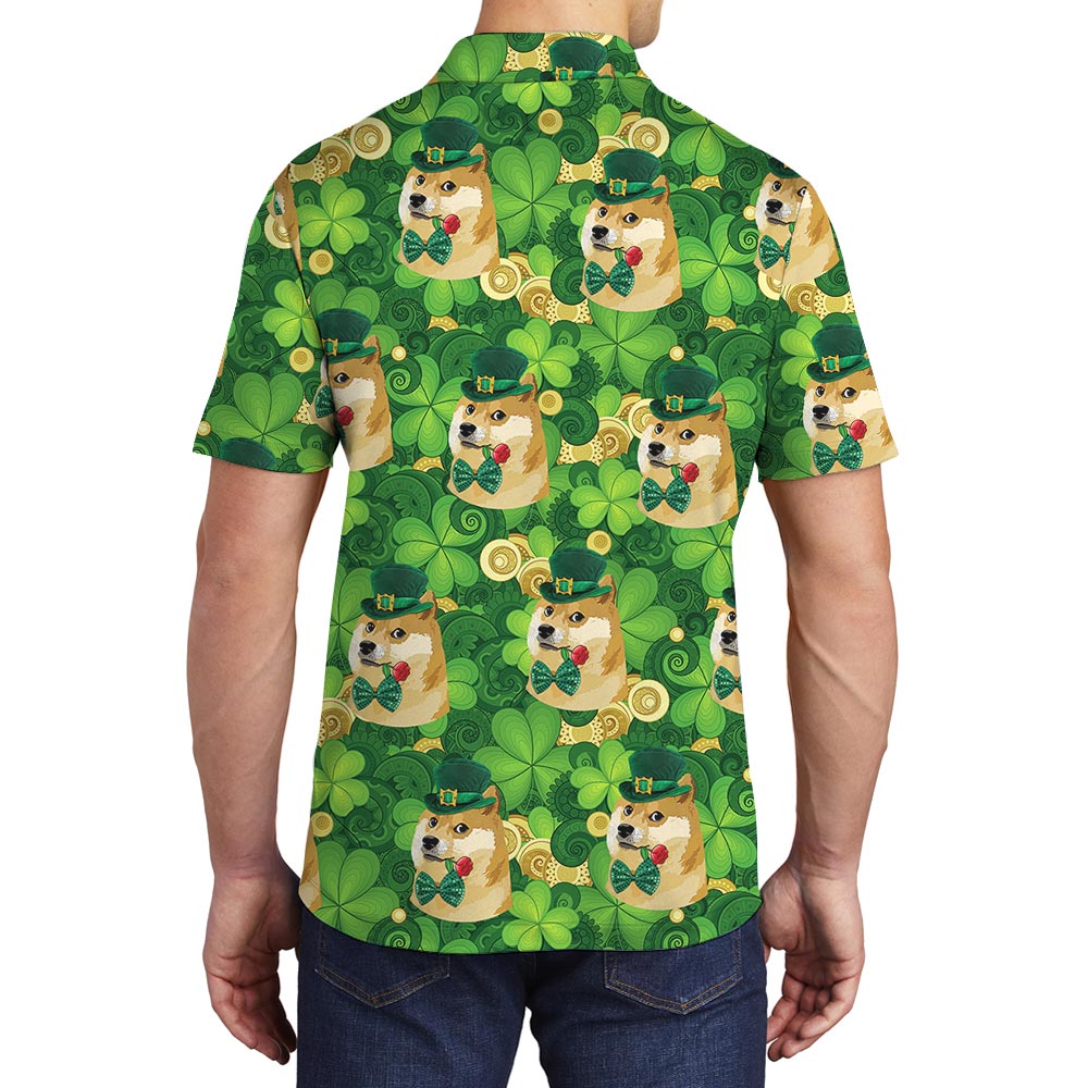 Funny Saint Patrick Day Hawaiian Polo Shirt For Men