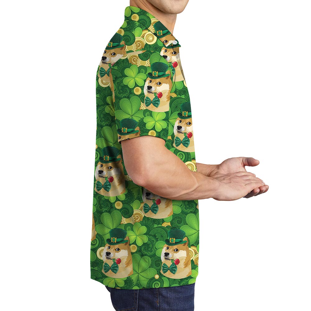 Funny Saint Patrick Day Hawaiian Polo Shirt For Men