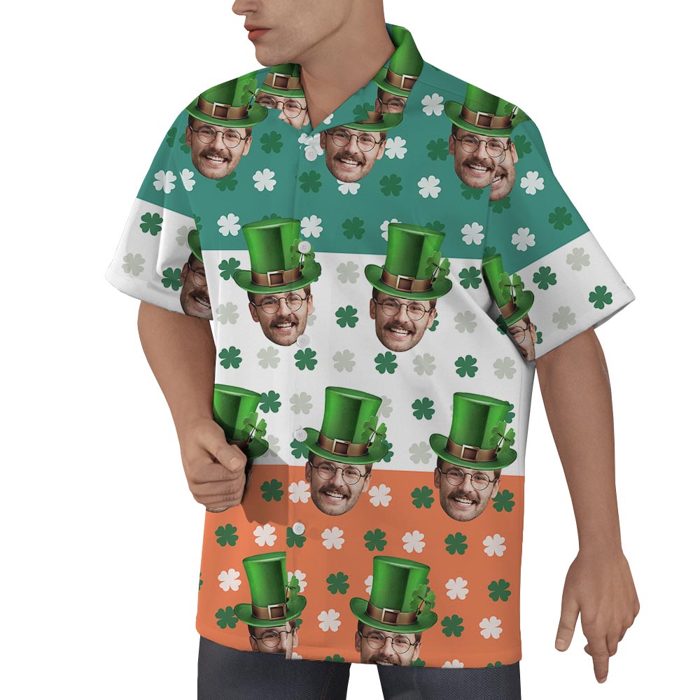 Funny Custom Face Saint Patrick Day Hawaiian Shirt