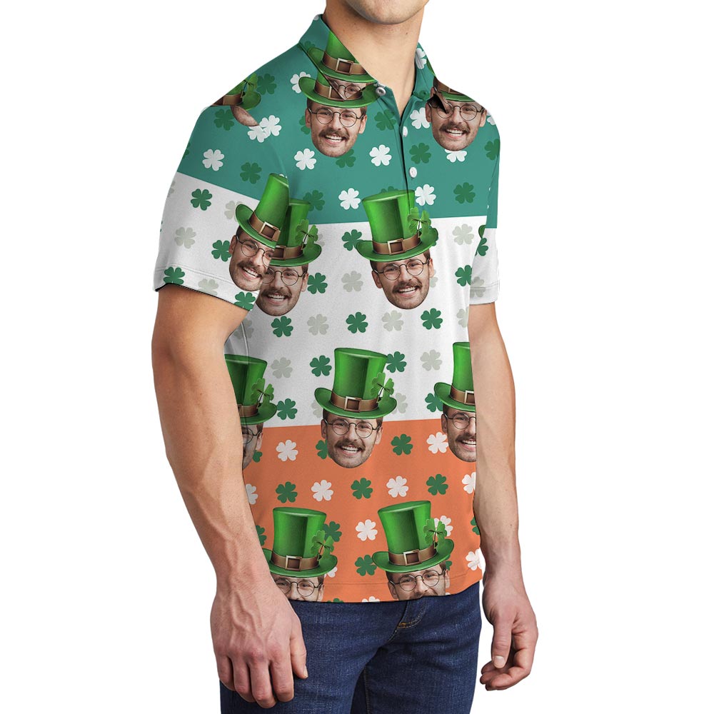 Funny Custom Saint Patrick Day Polo For Men With Multiple Faces