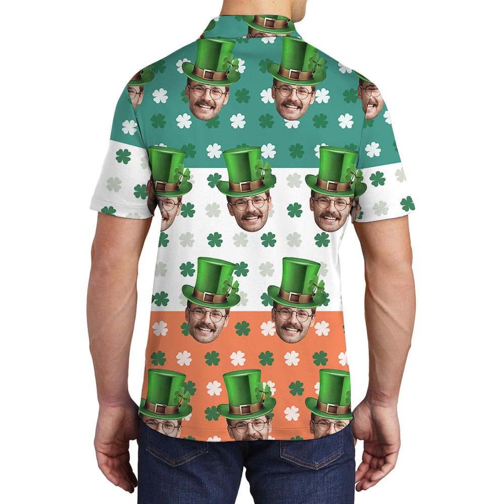 Funny Custom Saint Patrick Day Polo For Men With Multiple Faces