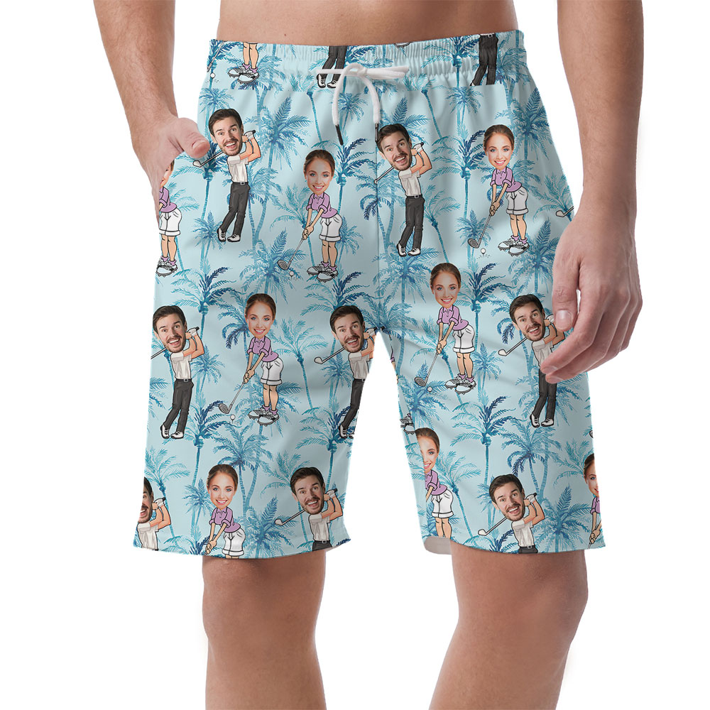 Custom Multiple Faces Golf Hawaiian Shorts - variant image 1