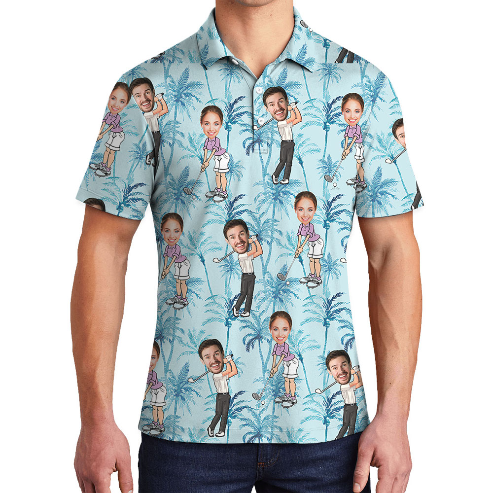 Custom Face Golf Men's Collared Shirt - variant image 1