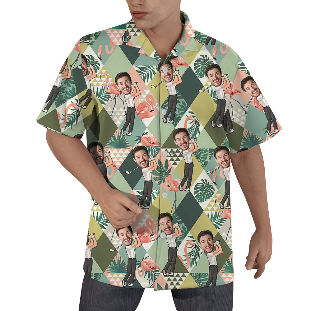 Tropical Golf Hawaiian Shirt With Multiple Faces - variant image 1