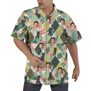 Tropical Golf Hawaiian Shirt With Multiple Faces