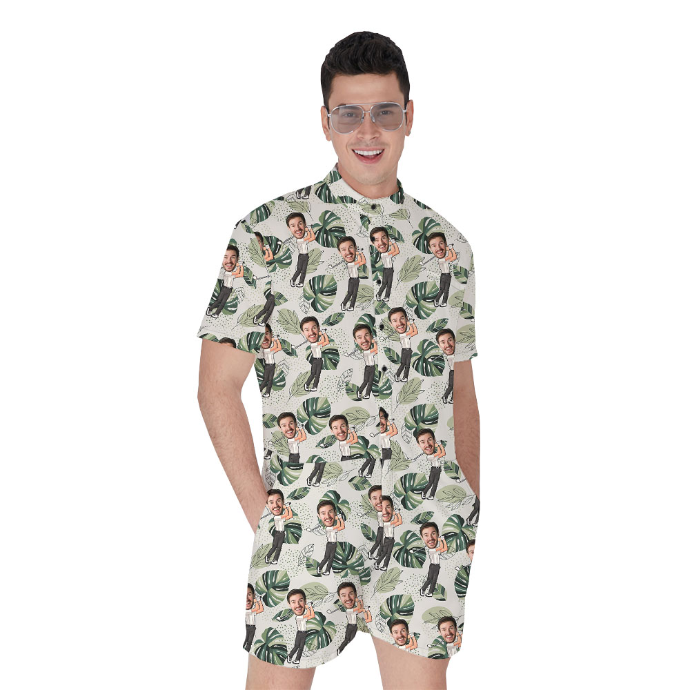 Funny Golfer Men's Romper With Custom Faces - variant image 1