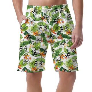 Cool Tropical Mickey Mouse Men's Hawaiian Beach Shorts