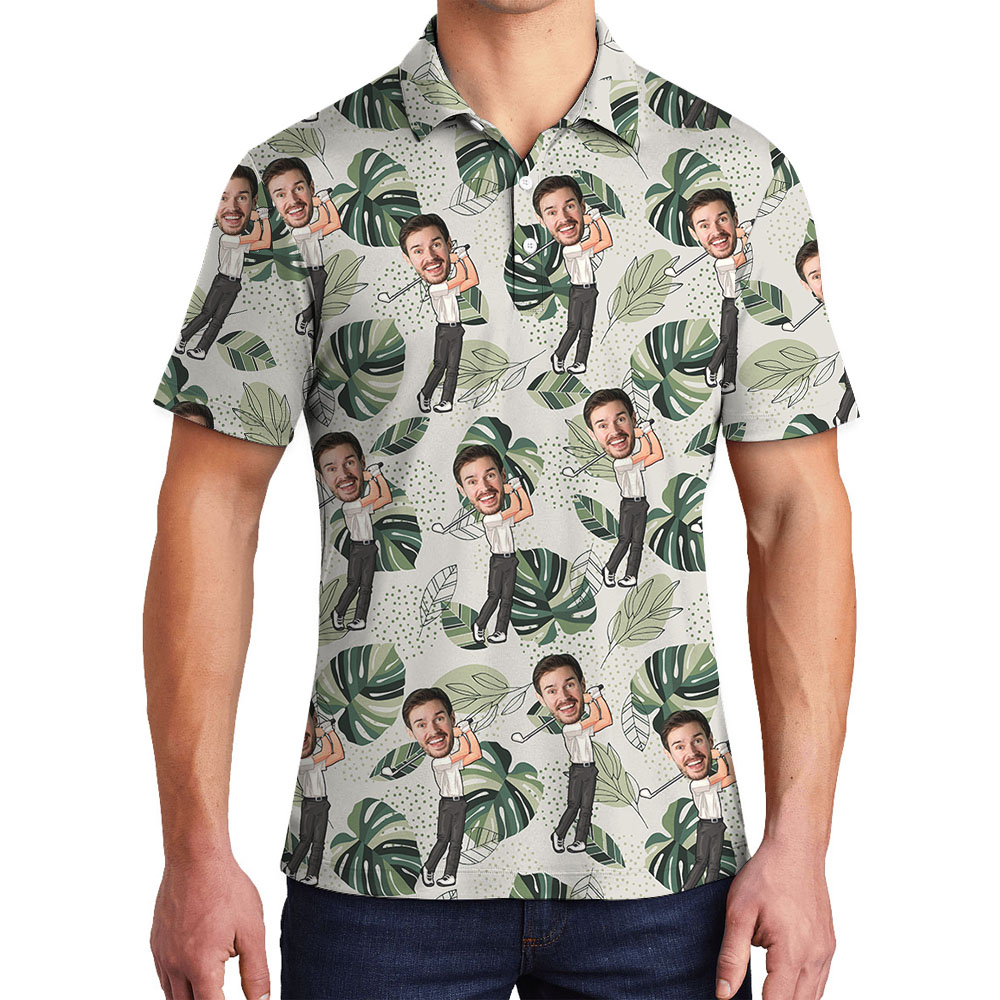 Golf  Men's Polo Shirt With Funny Custom Face Golfer - variant image 1
