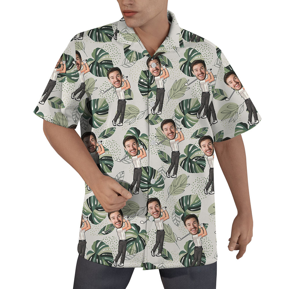 Custom Face Golf Men's Hawaiian Shirt - variant image 1