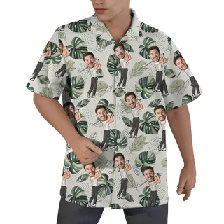 Custom Face Golf Men's Hawaiian Shirt