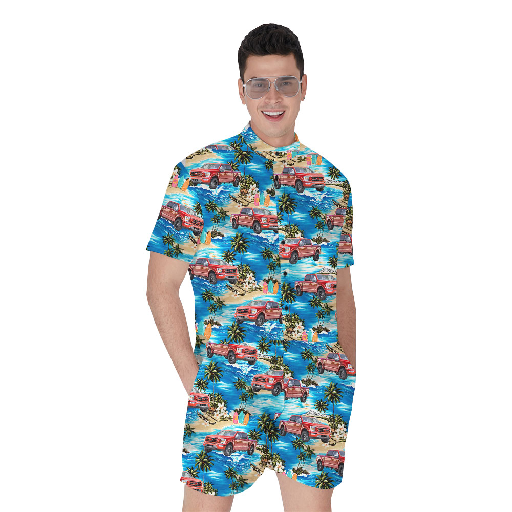 Custom Hawaiian Male Romper With Car Photos - variant image 1