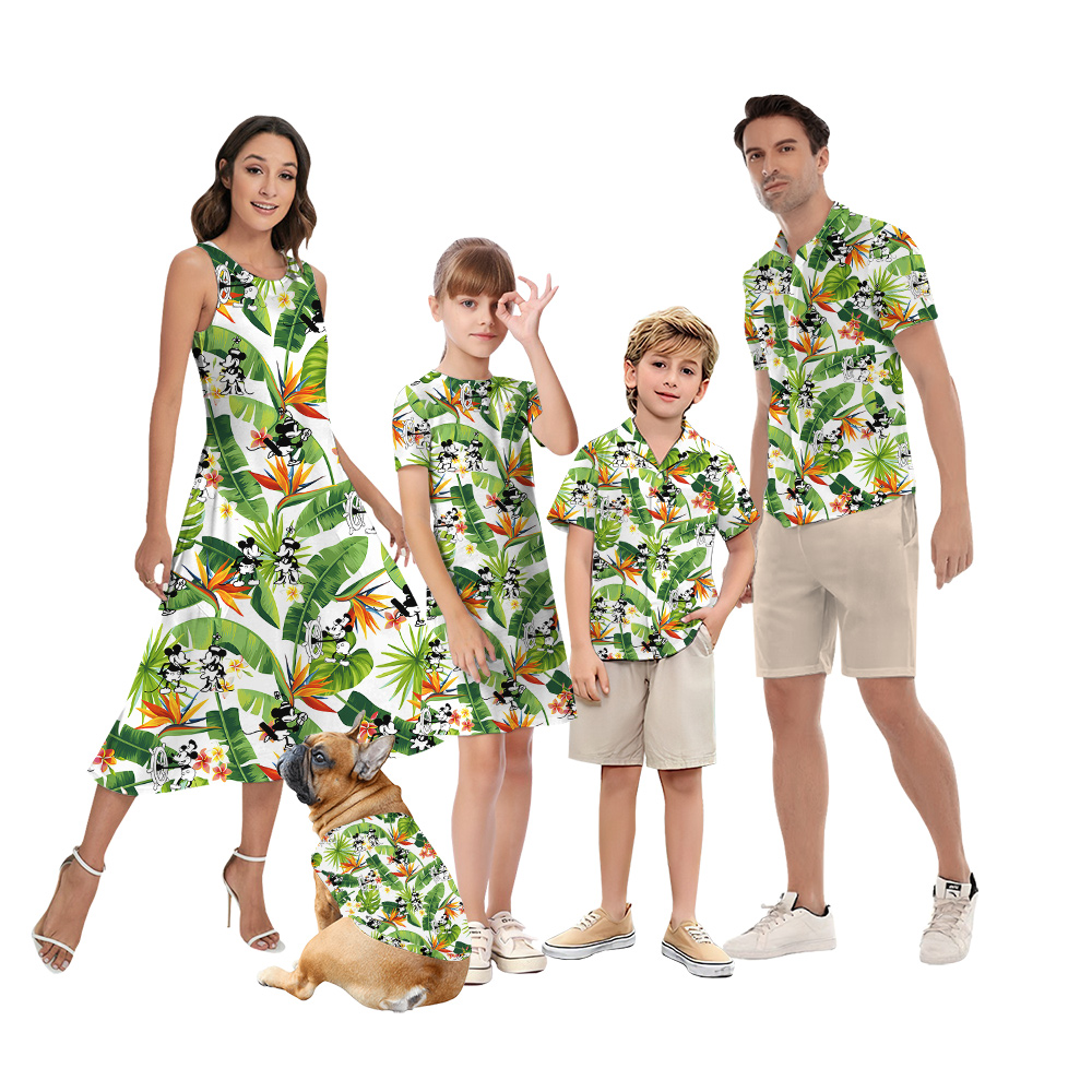 Tropical Mickey Steamboat Willie Matching Family Hawaiian Outfits - variant image 1