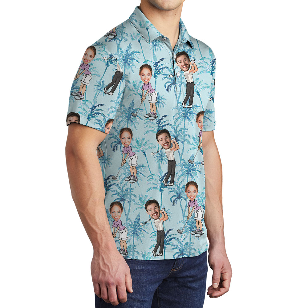 Custom Face Golf Men's Collared Shirt