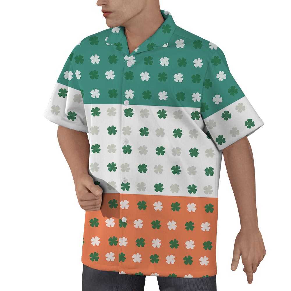Saint Patrick's Day Luck Charm Button Up Hawaiian Shirt For Men