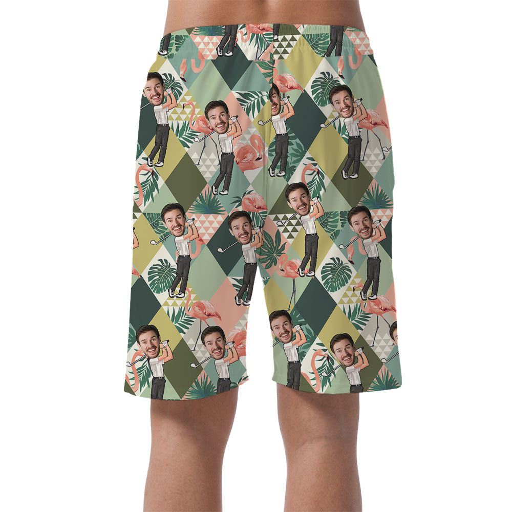Cool Golfer Custom Photo Men's Shorts