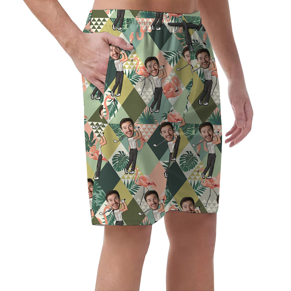 Cool Golfer Custom Photo Men's Shorts