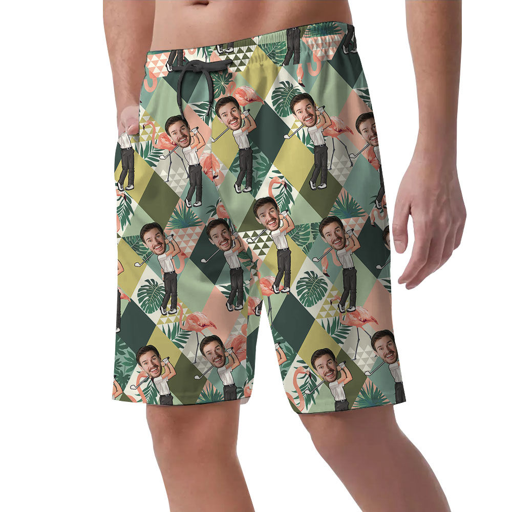 Cool Golfer Custom Photo Men's Shorts