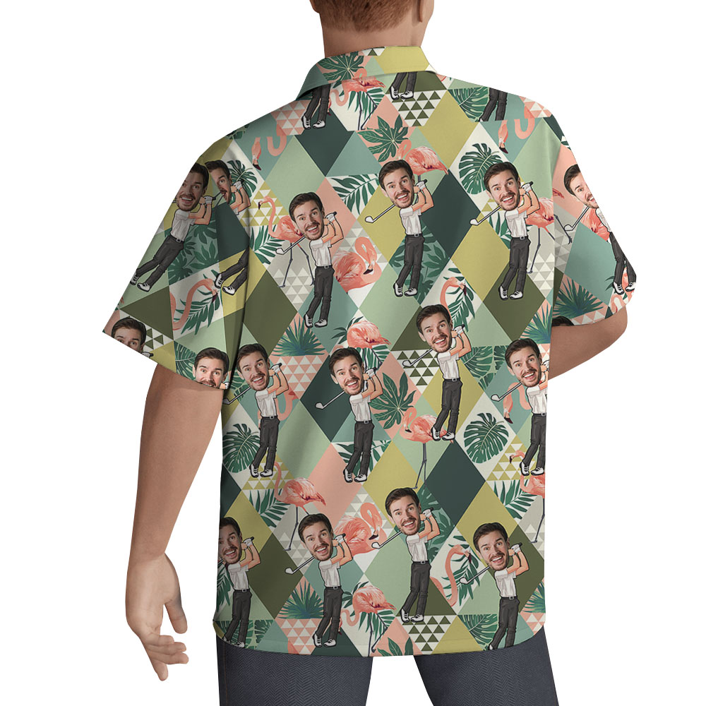 Tropical Golf Hawaiian Shirt With Multiple Faces