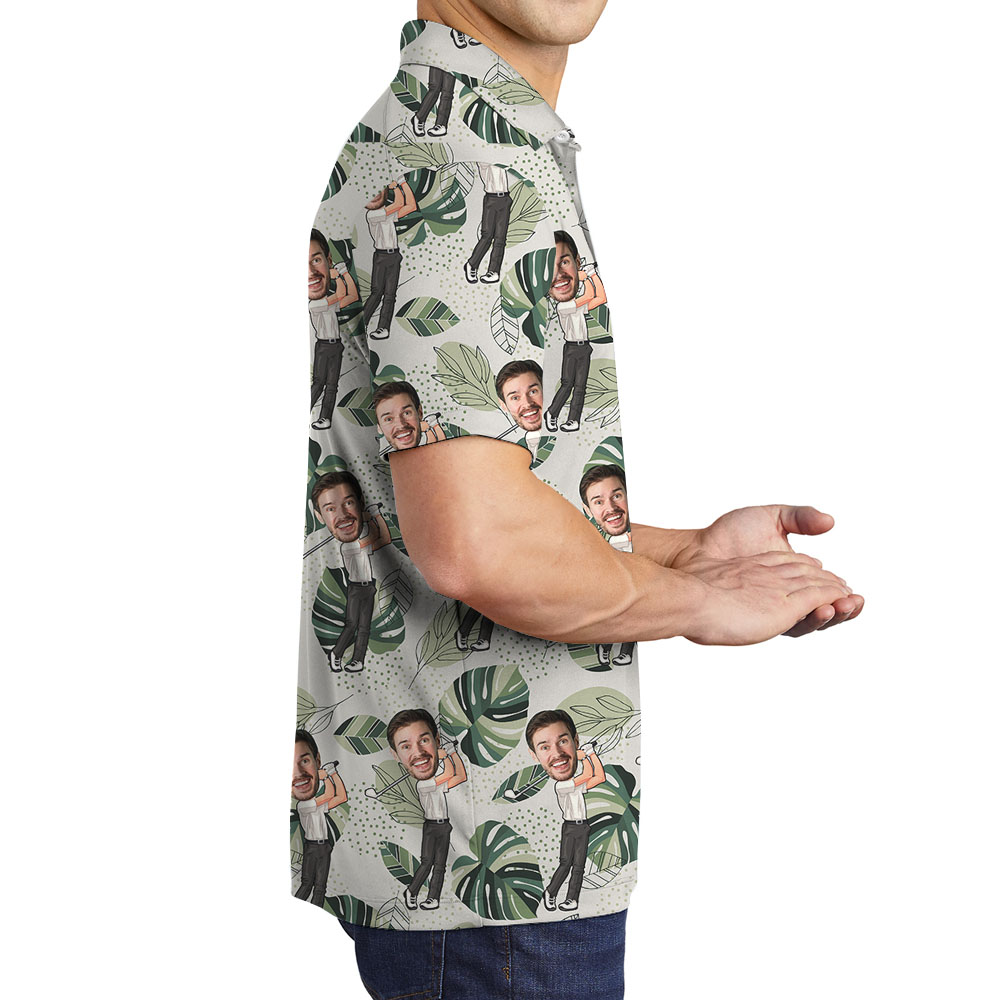 Golf  Men's Polo Shirt With Funny Custom Face Golfer