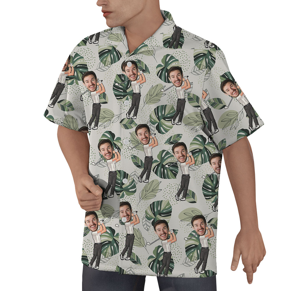 Custom Face Golf Men's Hawaiian Shirt