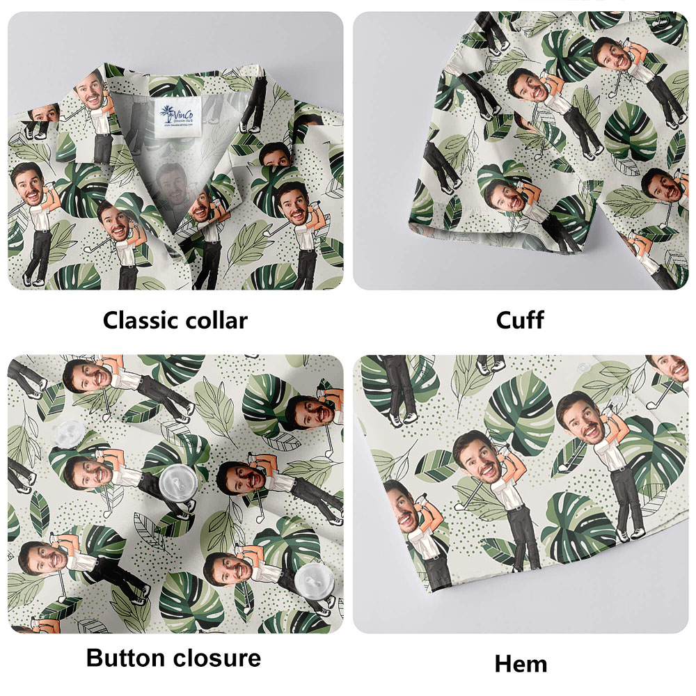 Custom Face Golf Men's Hawaiian Shirt