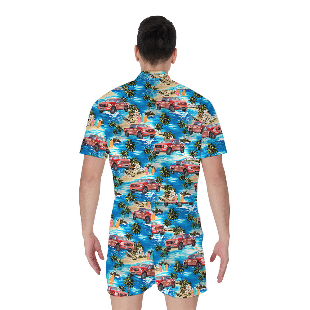 Custom Hawaiian Male Romper With Car Photos