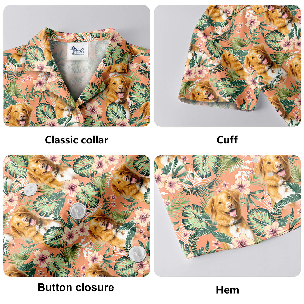 Custom Face Hibiscus Personalized Hawaiian Shirt