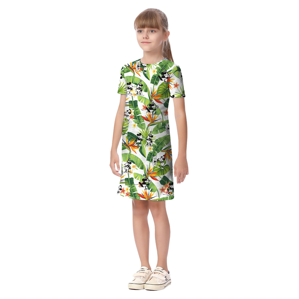 Tropical Mickey Steamboat Willie Matching Family Hawaiian Outfits