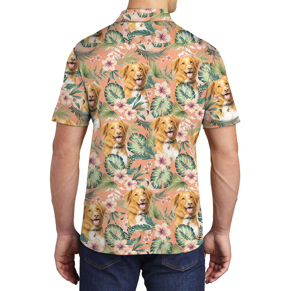Custom Photo Men's Floral Polo Shirt