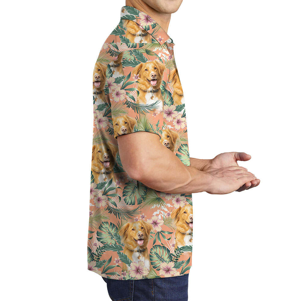 Custom Photo Men's Floral Polo Shirt