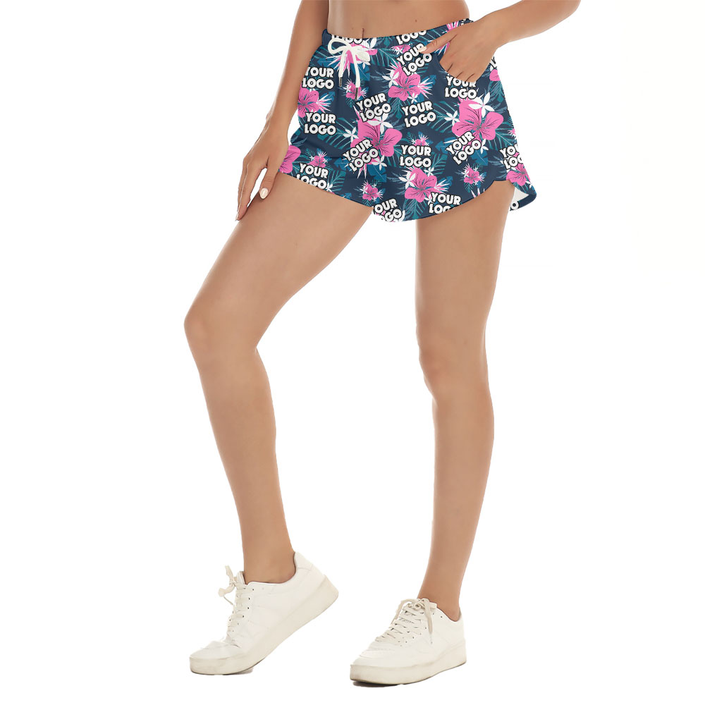 Floral Custom Logo Beach Women Shorts
