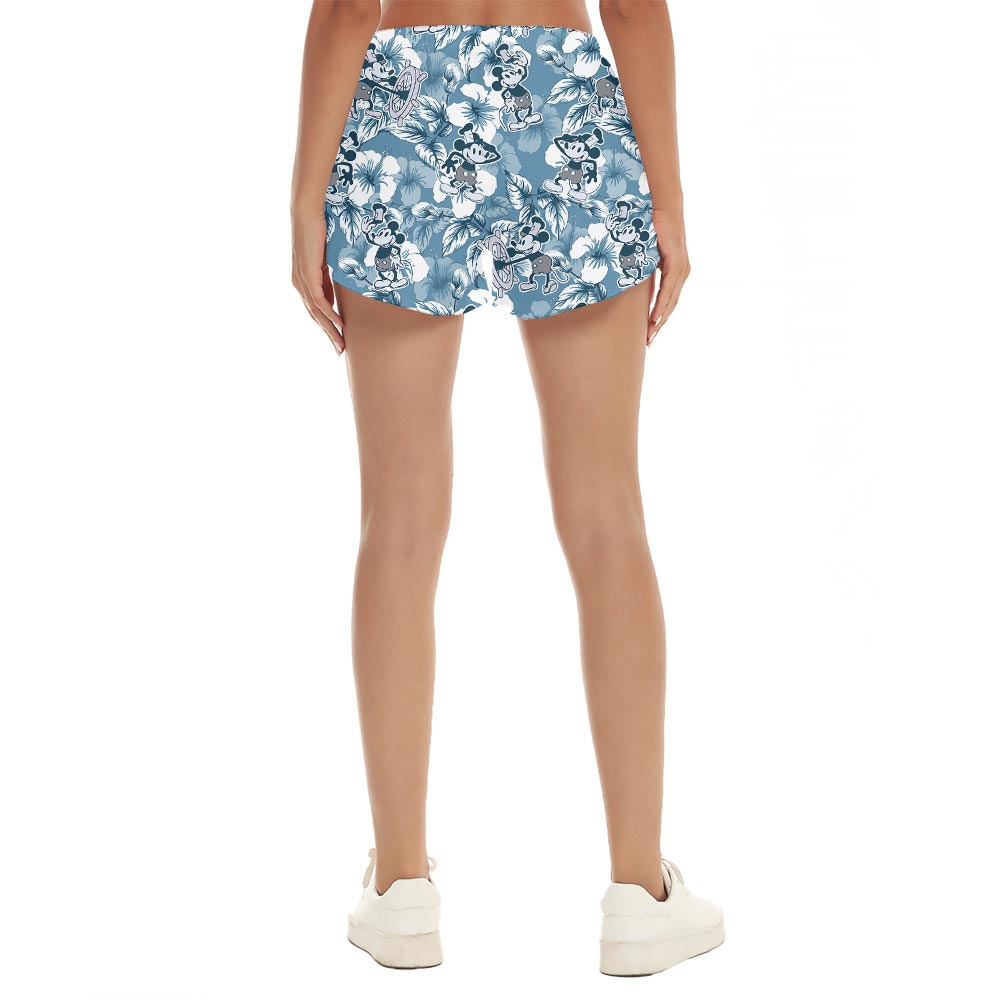 Steamboat Willie Disney Aloha Beach Shorts For Women
