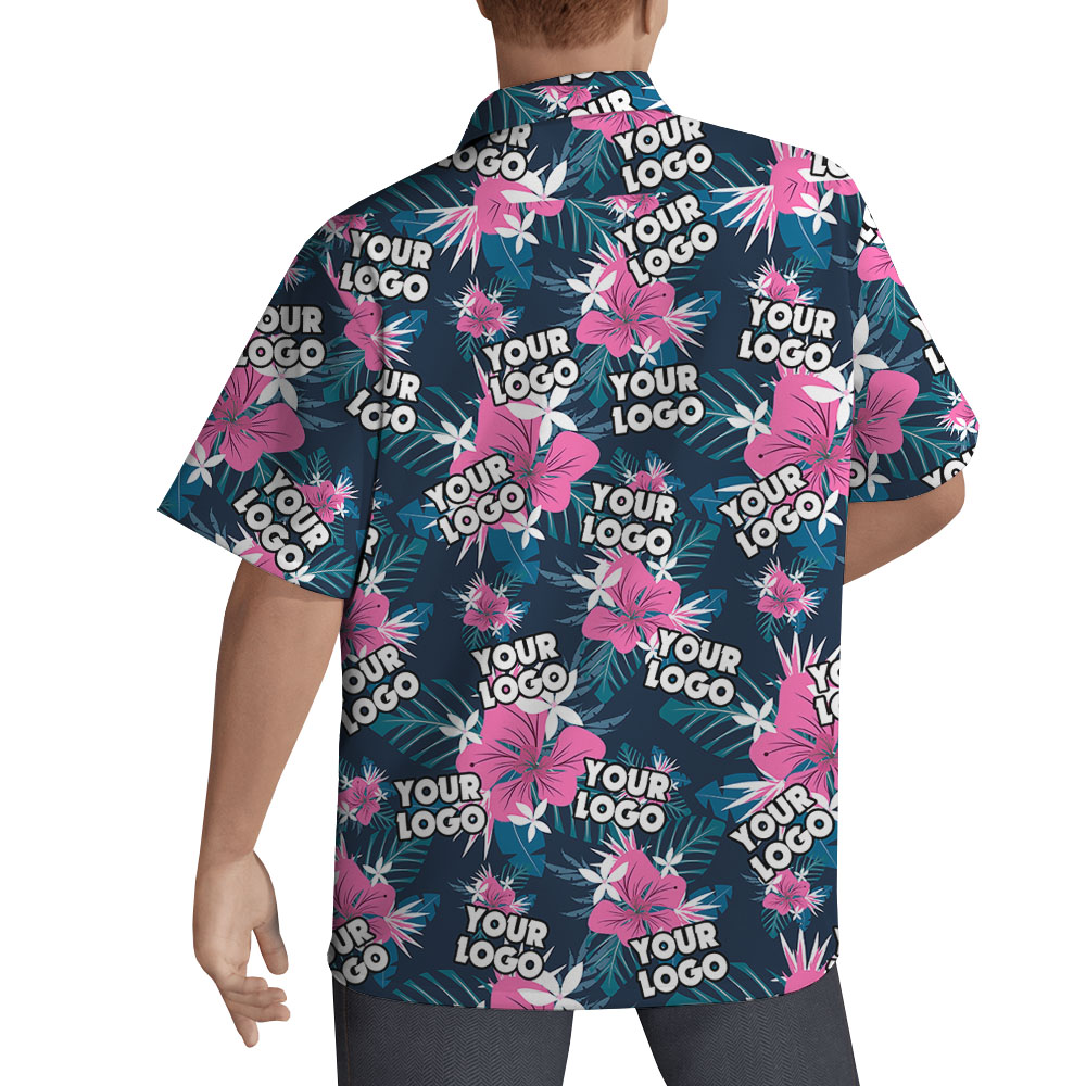 Custom Logo Purple Floral Hawaiian Shirts