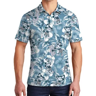 Steamboat Willie Mickey Hawaiian Polo Shirt For Men
