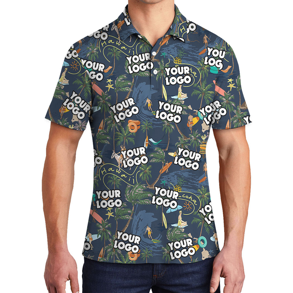 Men's Collared Polo Shirt With Multi Logos - variant image 1