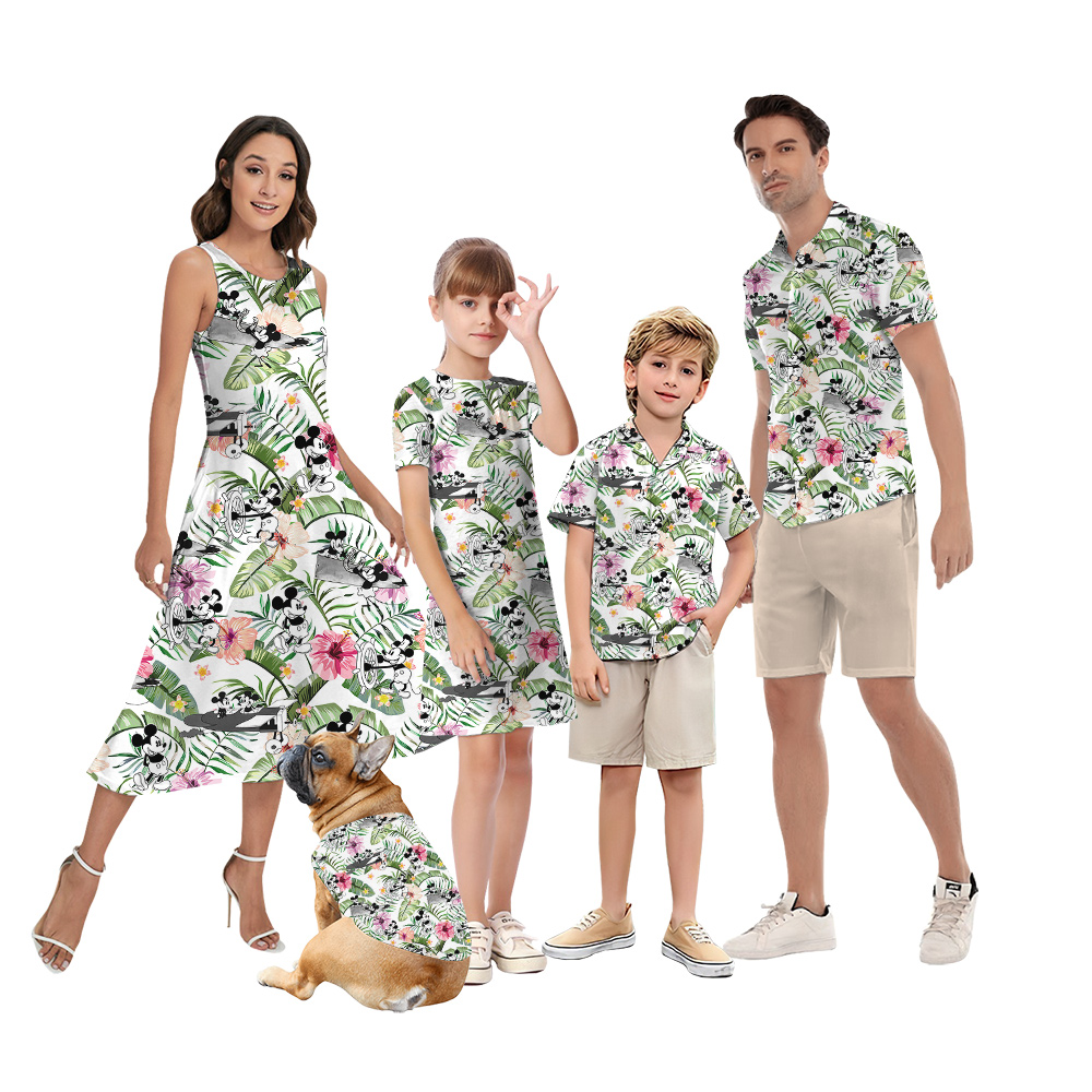 Floral Mickey Mouse Family Matching Hawaiian Outfits - variant image 1