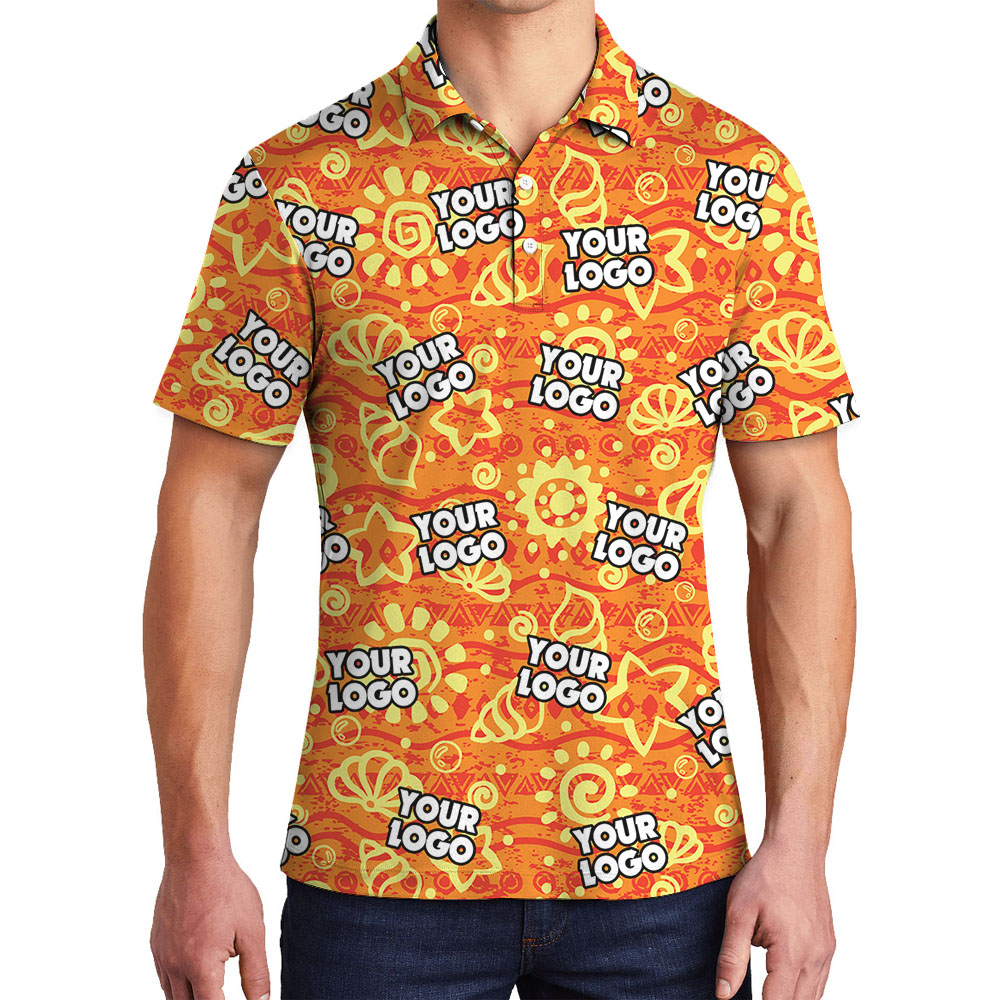 Orange Men's Polo Shirt With Custom Logo - variant image 1