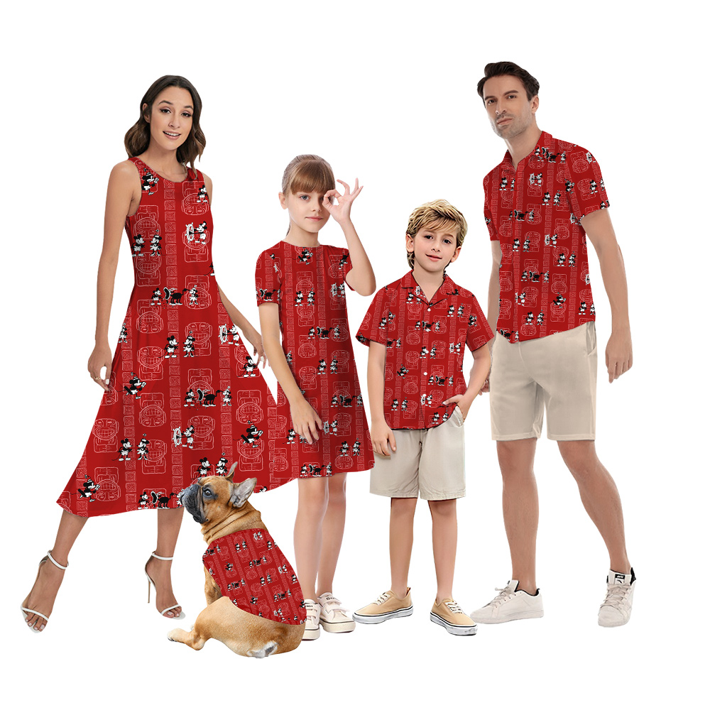Cute Mickey Mouse Tiki Vintage Matching Aloha Wears - variant image 1