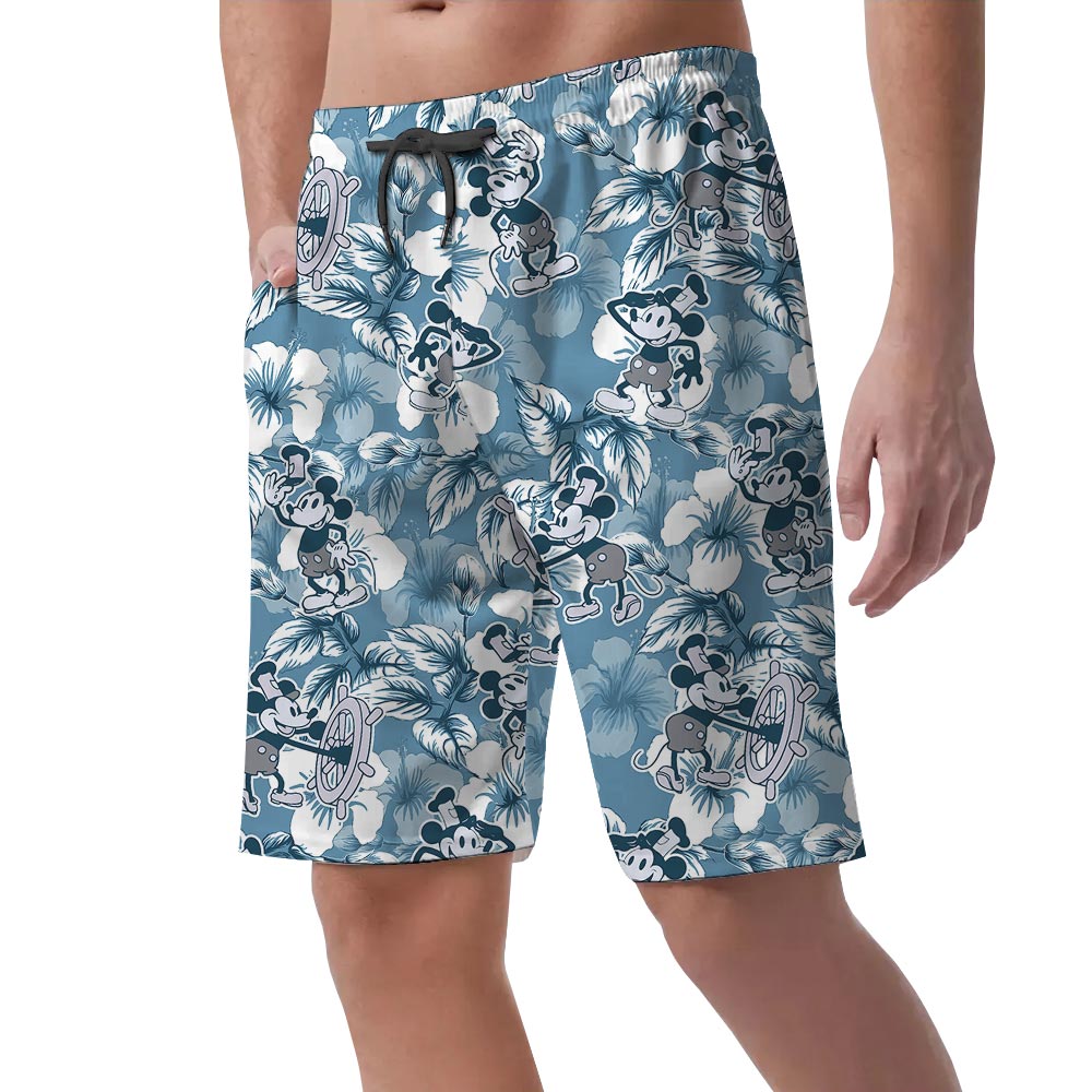 Men's Steamboat Willie Mickey Beach Shorts