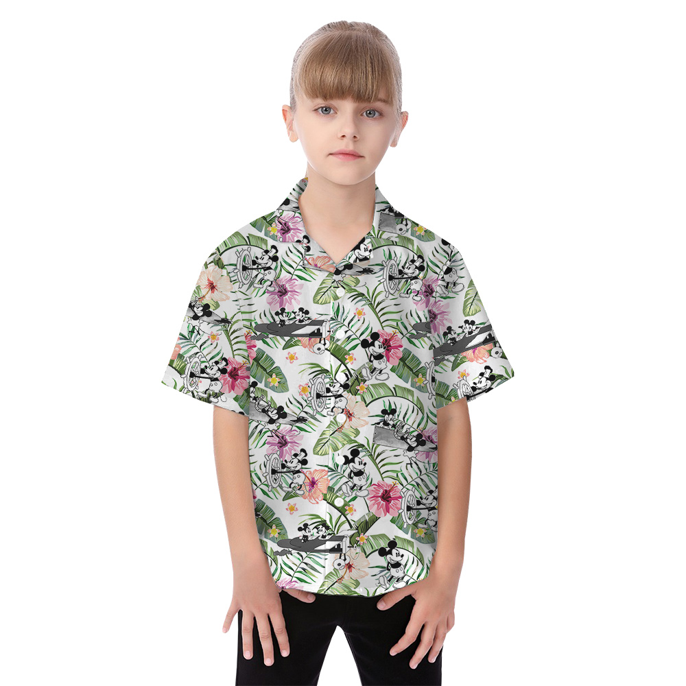 Floral Mickey Mouse Family Matching Hawaiian Outfits