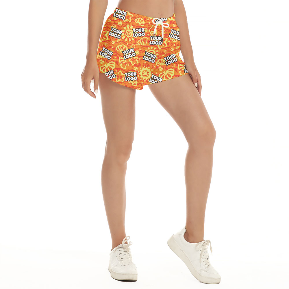Custom Logo Orange Women Shorts